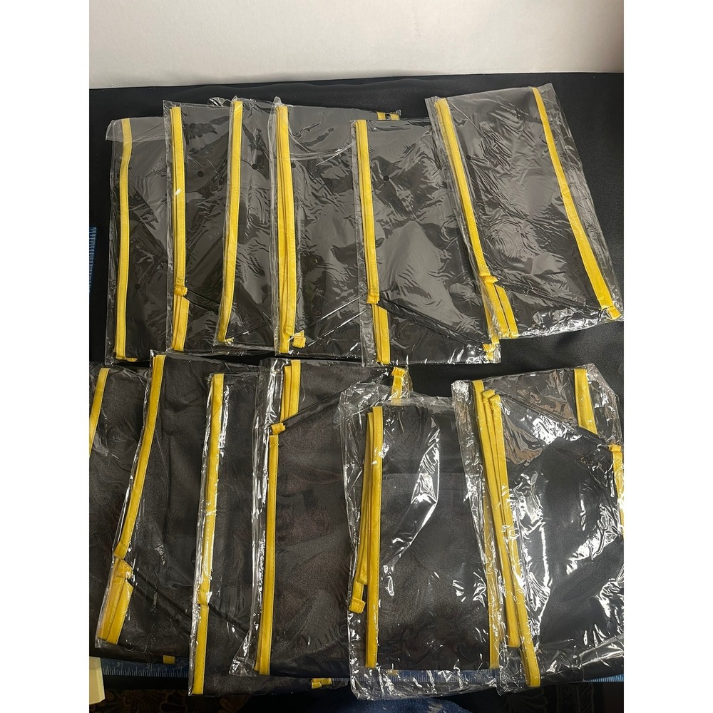 12 Pack Graduation Stoles Black with‎ Yellow Trim Satin Academic Sash Bulk Lot